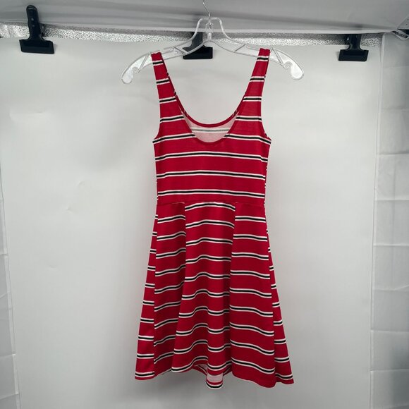 H&M Womens Striped Mini A-Line Dress Sleeveless Red/Multi Size 2 - Picture 7 of 9